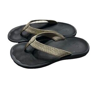 Olukai Women’s 8 Ohana Pa’i Flip Flop Beach Sandal Silt/ Mo’o Casual Comfort